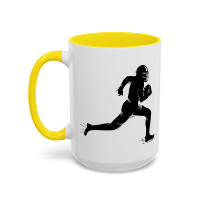 Football Player Themed Accent Coffee Mug, Sports Fan Gift, Unique Mug for Athletes, Coffee Lover, Game Day Essential - TRV