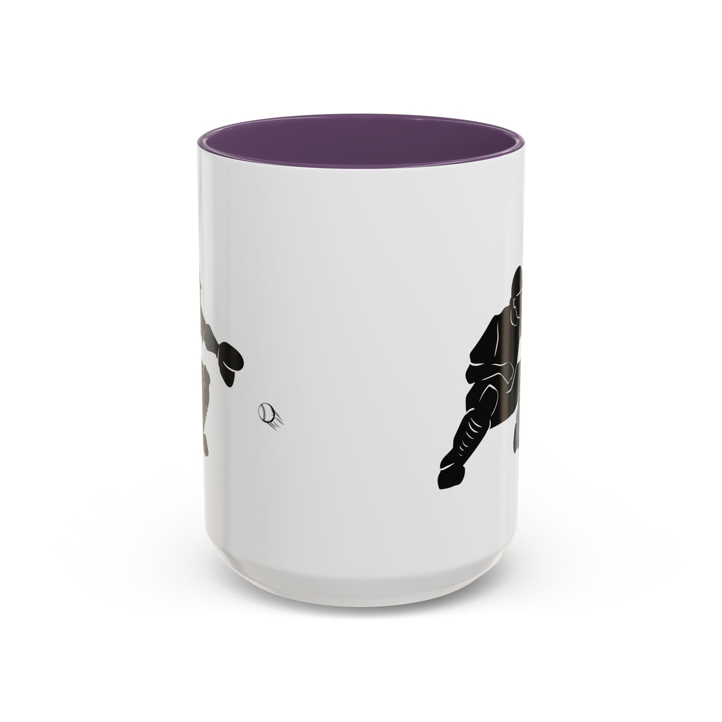Baseball Catcher Coffee Mug, Sports Gift for Coaches, Black Accent Mug for Fans, Perfect for Birthdays & Celebrations, Unique Cup - TRV