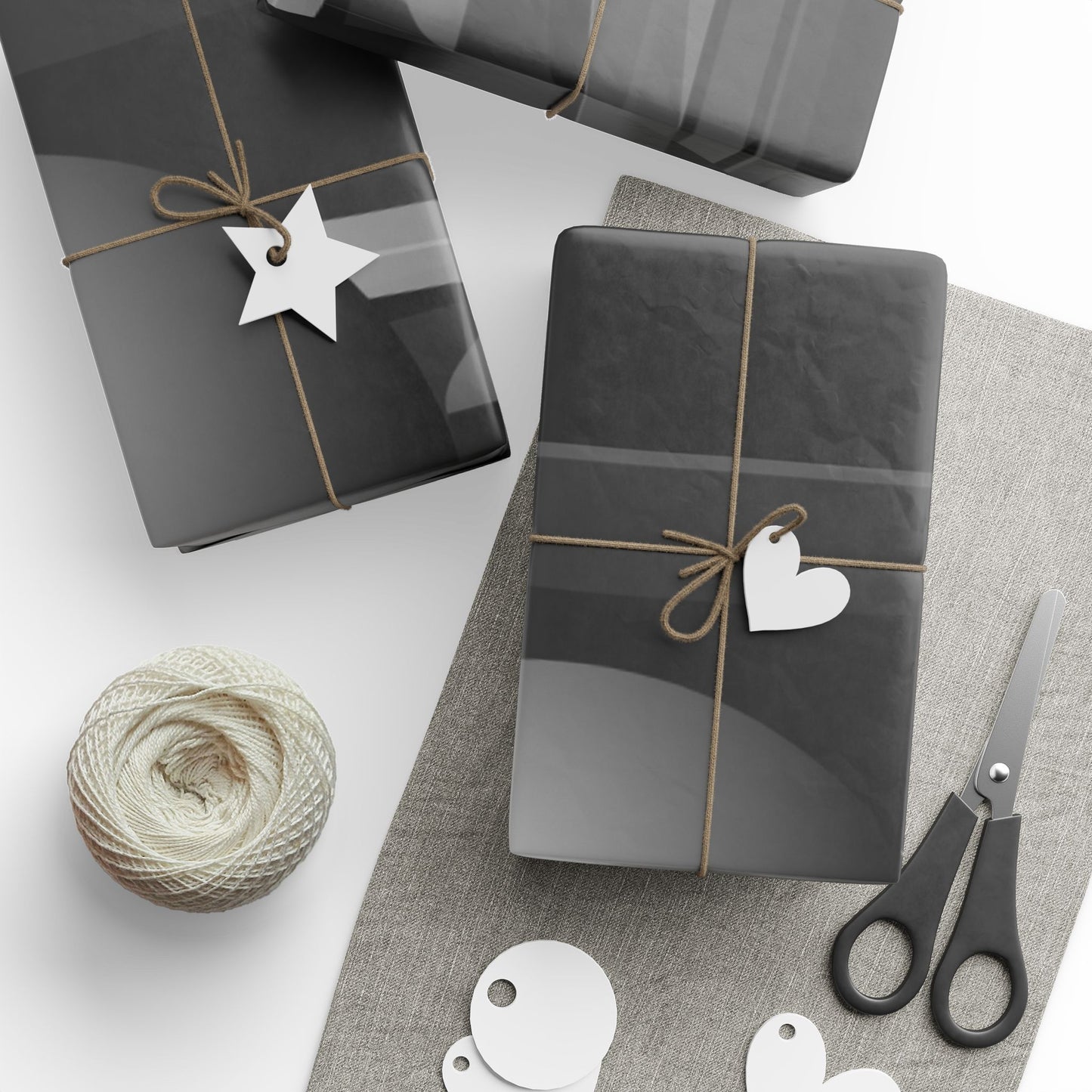 Geometric Shapes Black & Gray Wrapping Paper | Gift Wrap Roll