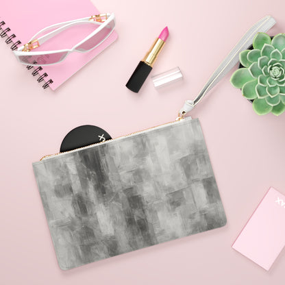 Chic Grey Abstract Clutch Bag - Stylish Evening Purse, Everyday Organizer, Minimalist Accessory, Wedding Clutch, Fashion Statement - TRV