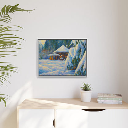 Canvas Art, Winter Scene Home Decor, Seasonal Gift for Art Lovers, Holidays Wall Art, Framed Painting, Matte Print - TRV