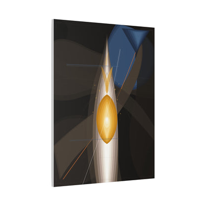 Abstract geometric flame design on matte stretched canvas, 1.25-inch depth, by Printify. Vibrant, modern artwork for wall decor.