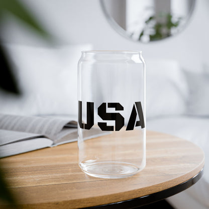 USA 16oz Sipper Glass with Bamboo Lid & Straw – Patriotic Reusable Drink Tumbler