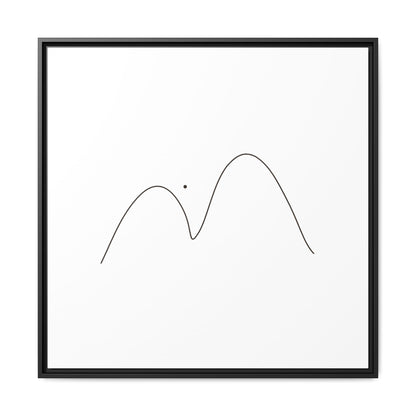 Minimal Line Mountains Matte Canvas Framed