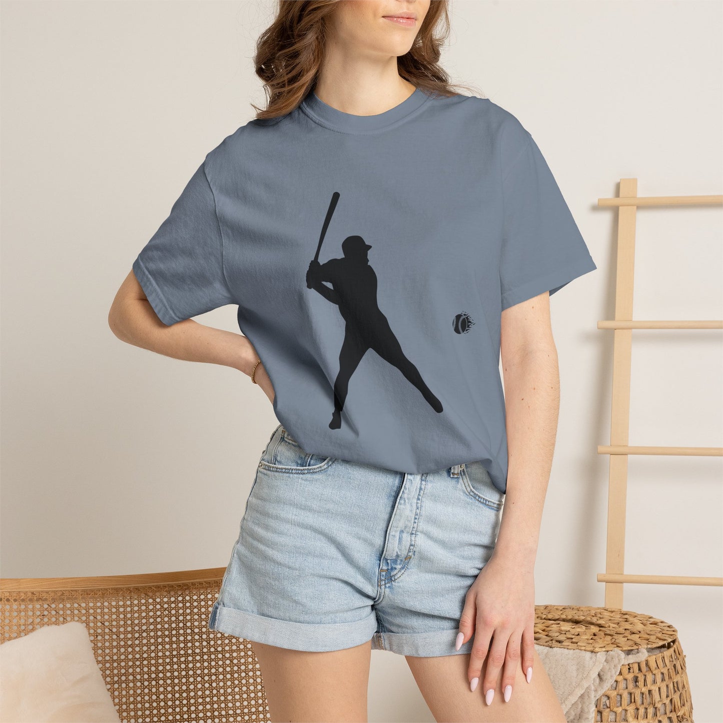 Unisex Baseball Silhouette Tee, Casual Wear, Sports Fan Apparel, Gift for Athletes, Summer Outing Outfit, Soft Cotton Shirt