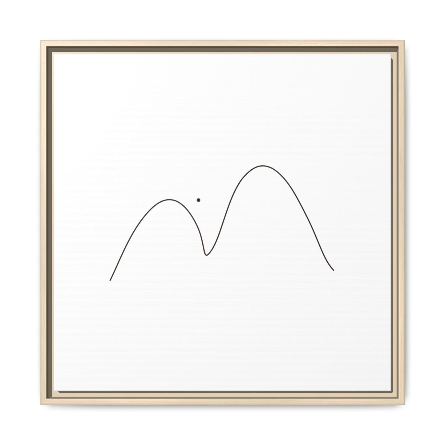 Minimal Line Mountains Matte Canvas Framed
