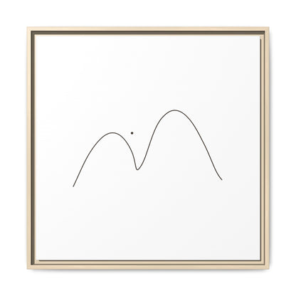 Minimal Line Mountains Matte Canvas Framed