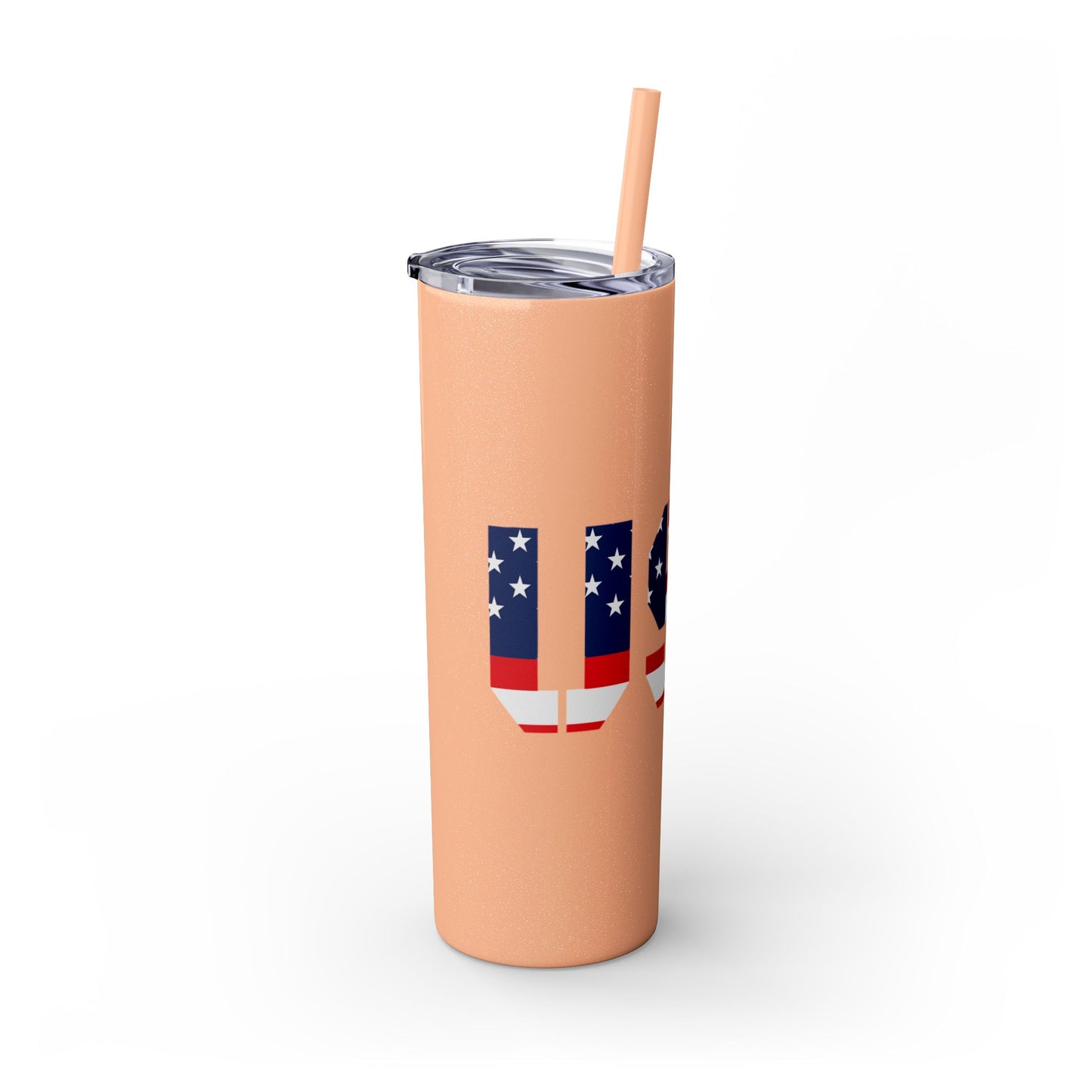 Skinny Tumbler — USA Flag 20oz Straw Tumbler (Patriotic Travel Cup)