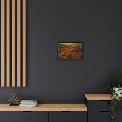 Autumn Landscape Framed Canvas Art, Cozy Home Decor, Warm Fall Vibes, Gift for Nature Lovers, Perfect for Thanksgiving - TRV