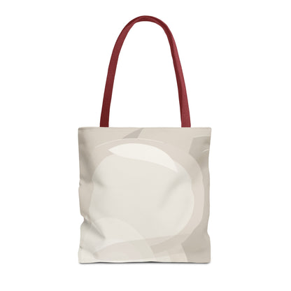Neutral Abstract Circle Pattern Tote Bag | Minimal Beige AOP Canvas