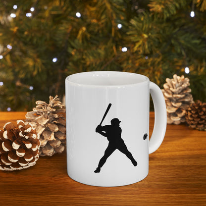Baseball Ceramic Mug, Unique Gift for Art Lovers, Coffee Tea Cup, Home Decor, Minimalist Design, Ideal for Birthdays and Holidays