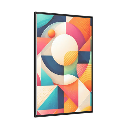 Colorful Geometric Abstract Art Matte Canvas Framed