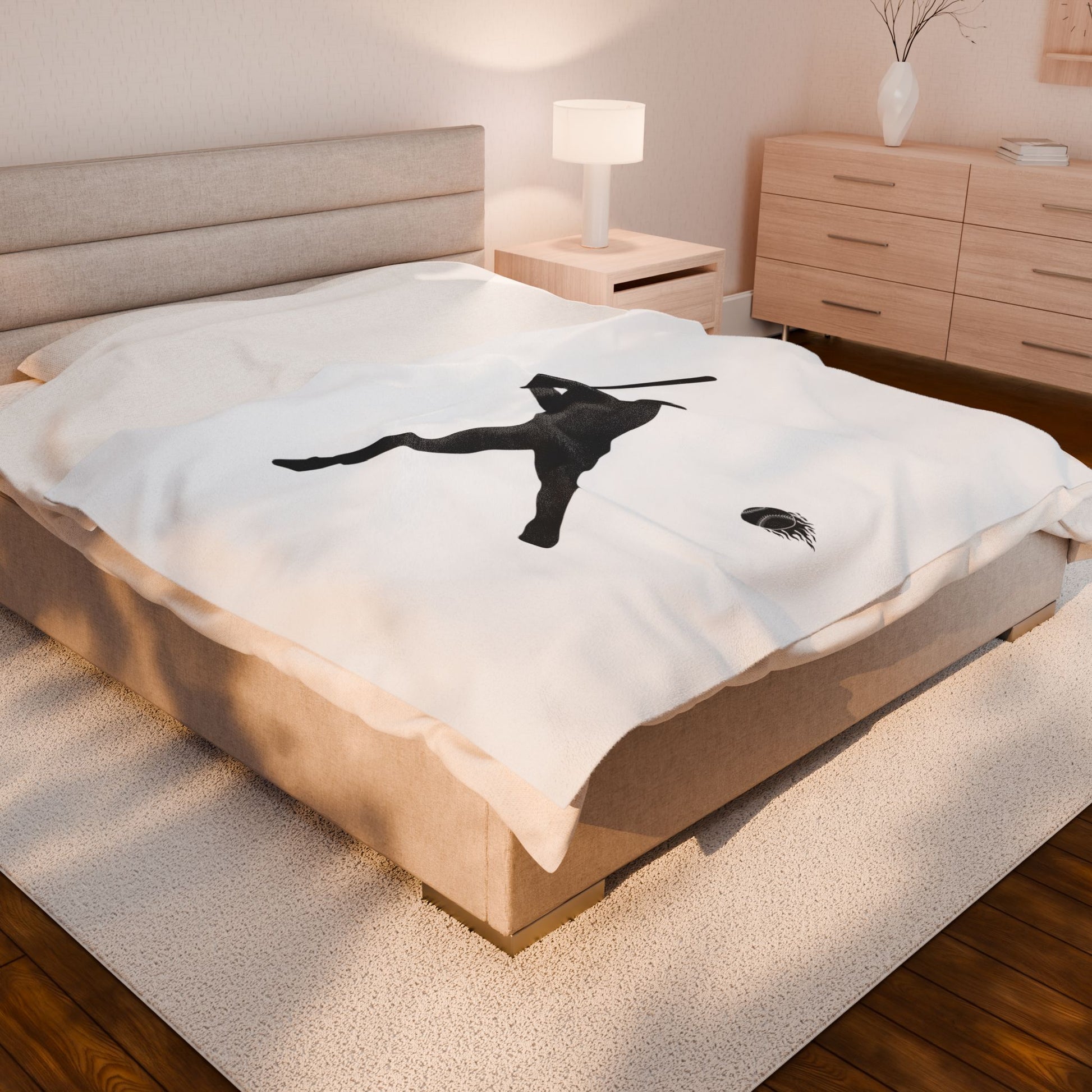 Baseball Player Plush Blanket | Soft Sports Throw, Cozy Gift for Athletes, Home Decor, Game Day Blanket, Perfect for Birthdays - TRV
