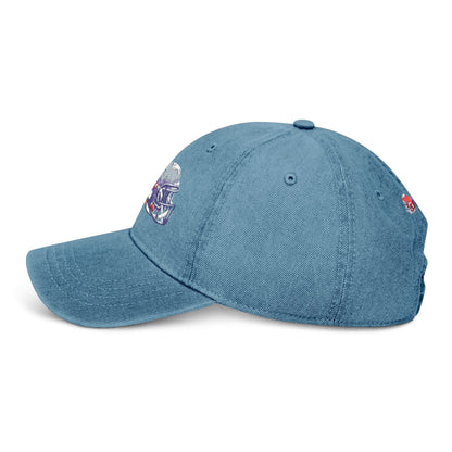 Football-Themed Denim Hat with Embroidery, Perfect Gift for Sports Lovers, Casual Wear, Game Day Accessories, Embroidered Cap