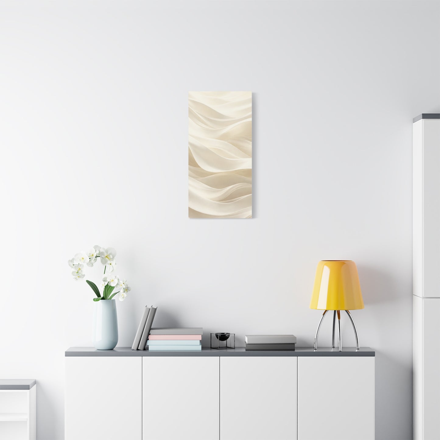 Neutral Abstract Wave Art Matte Canvas