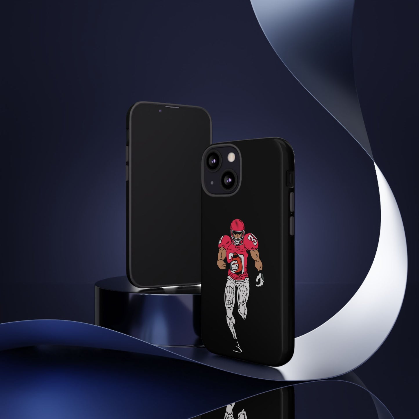 Football Player Tough Phone Case – Protective Black Sports iPhone Case