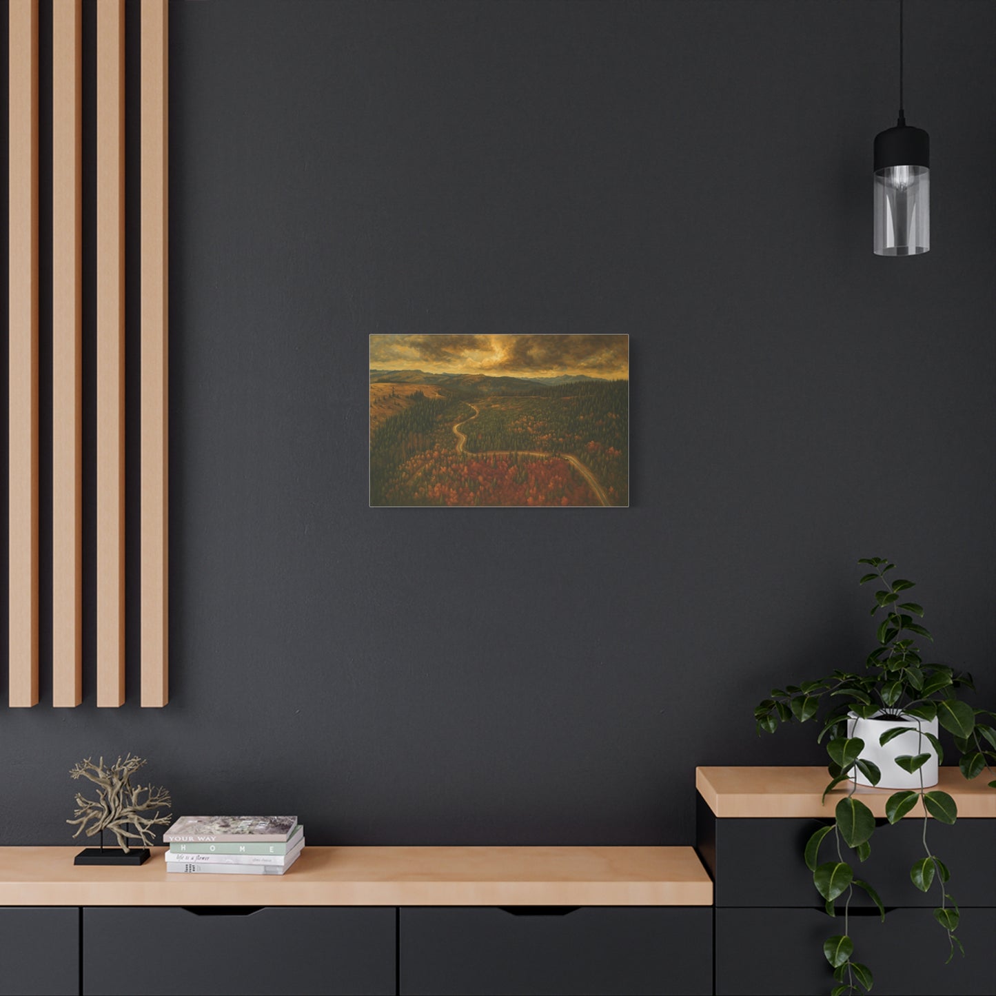 Stretched Canvas Art, Scenic Landscape Wall Decor, Nature Painting for Home, Rustic Room Accent, Gift for Nature Lovers - TRV