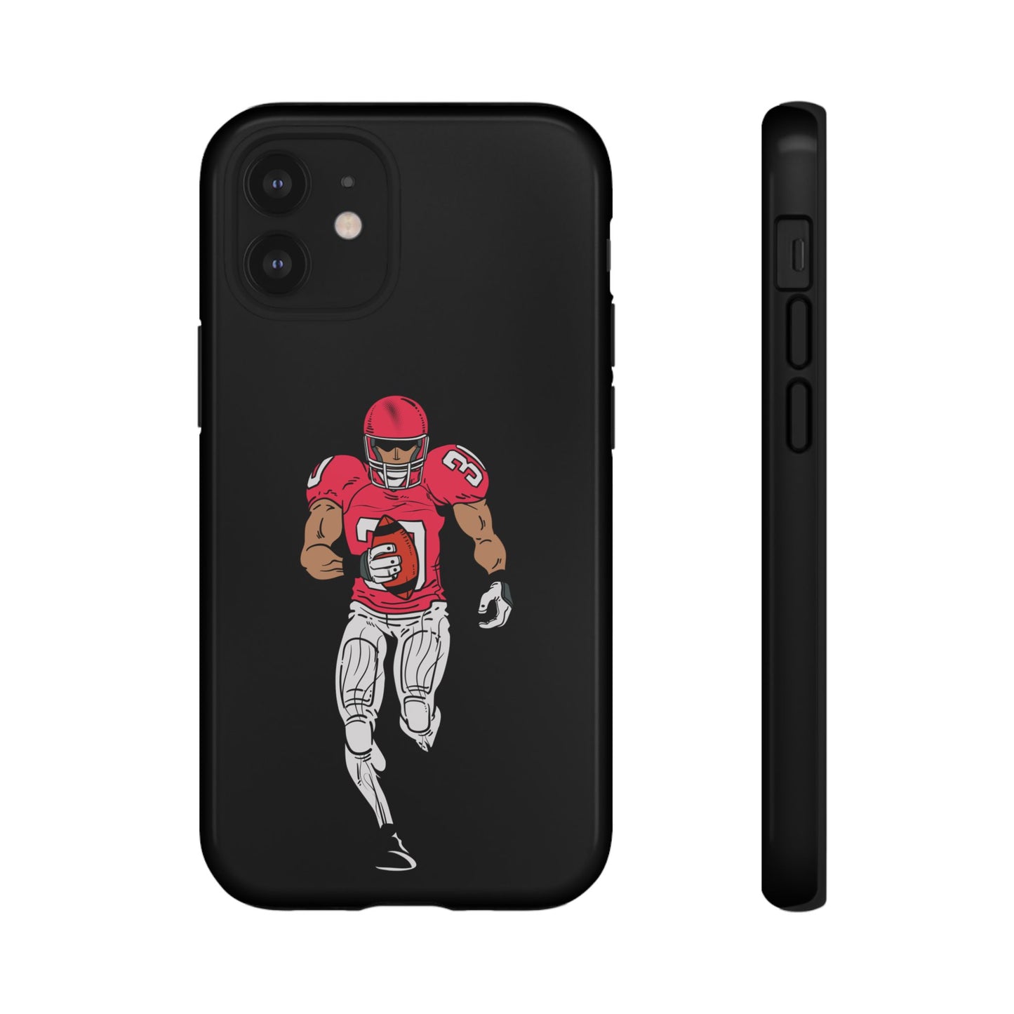 Football Player Tough Phone Case – Protective Black Sports iPhone Case
