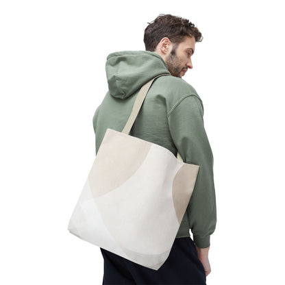 Neutral Abstract Geometric Tote Bag | Minimal Beige Shapes