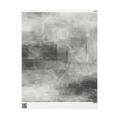 Gray Marble Wrapping Paper Roll — Neutral Watercolor Gift Wrap for Weddings, Birthdays & Minimalist Packaging