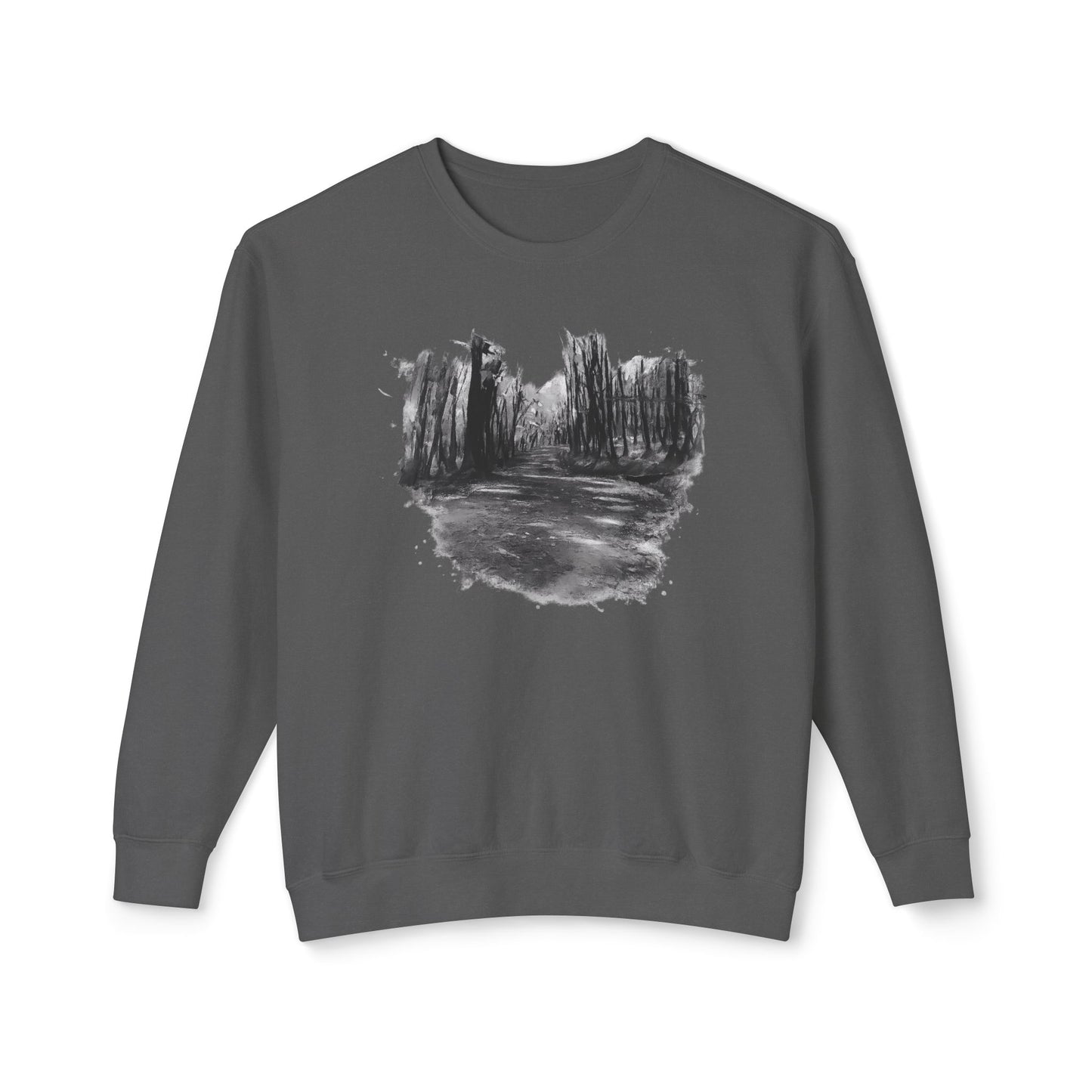 Scenic Minimalist Crewneck Sweatshirt - Cozy Art Tee for Nature Lovers, Gift for Her, Layering Essential, Perfect for Fall, Everyday Wear - TRV