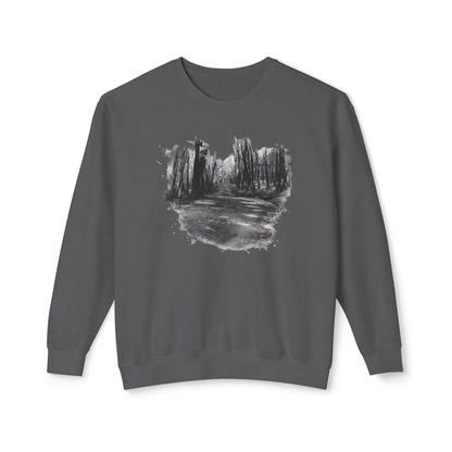 Scenic Minimalist Crewneck Sweatshirt - Cozy Art Tee for Nature Lovers, Gift for Her, Layering Essential, Perfect for Fall, Everyday Wear - TRV