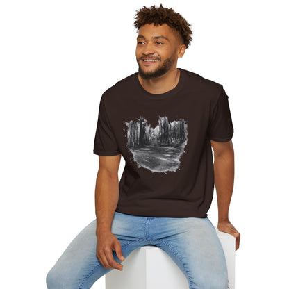 Minimalist Nature-Inspired Unisex Softstyle T-Shirt, Casual Wear, Everyday Style, Gift for Nature Lovers, Eco-Friendly Fashion