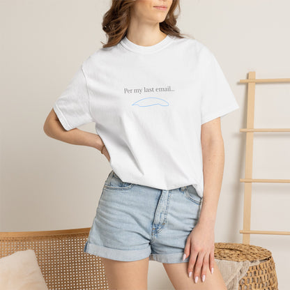 Per my last email T-Shirt | Minimalist Office Humor