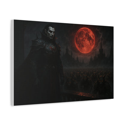 Dracula Canvas Art: Gothic Vampire with Blood Moon, Fantasy Wall Decor, Dark Aesthetic Print, Horror Art, Halloween, Gothic Home Decor - TRV