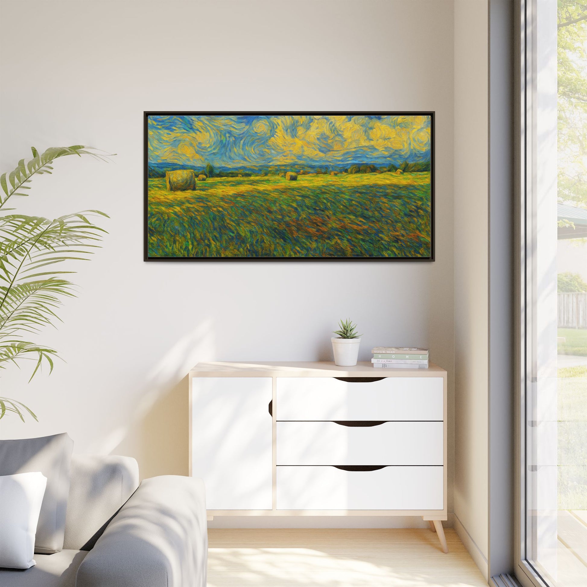 Landscape Matte Canvas, Framed (Multi-color) - TRV