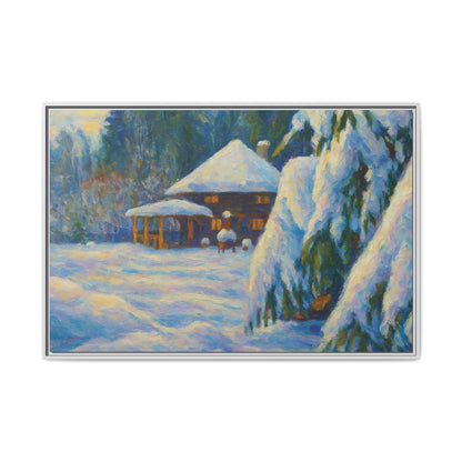 Canvas Art, Winter Scene Home Decor, Seasonal Gift for Art Lovers, Holidays Wall Art, Framed Painting, Matte Print - TRV