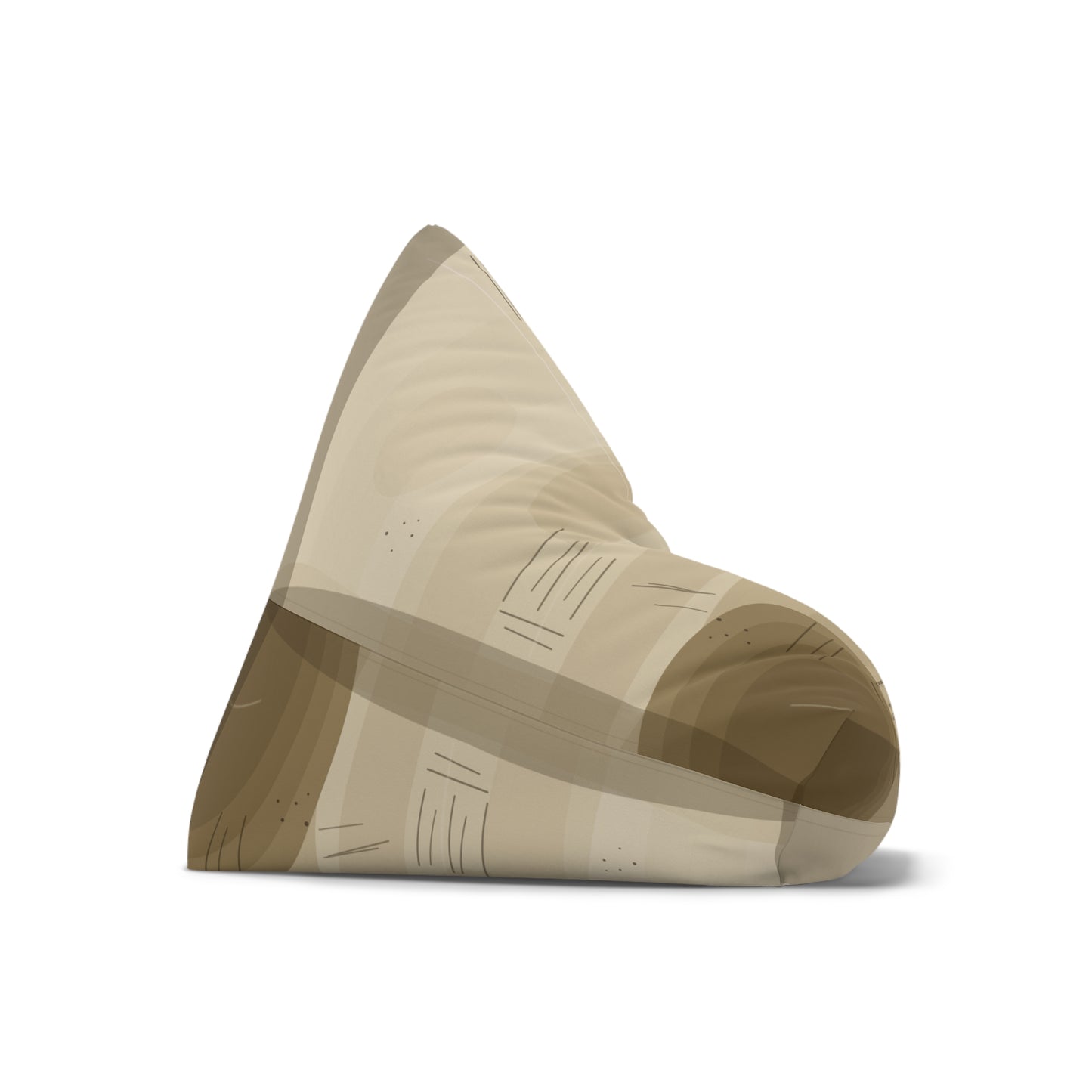 Abstract Neutral Tan Geometric Bean Bag Chair Cover | Modern Desert Tones - TRV