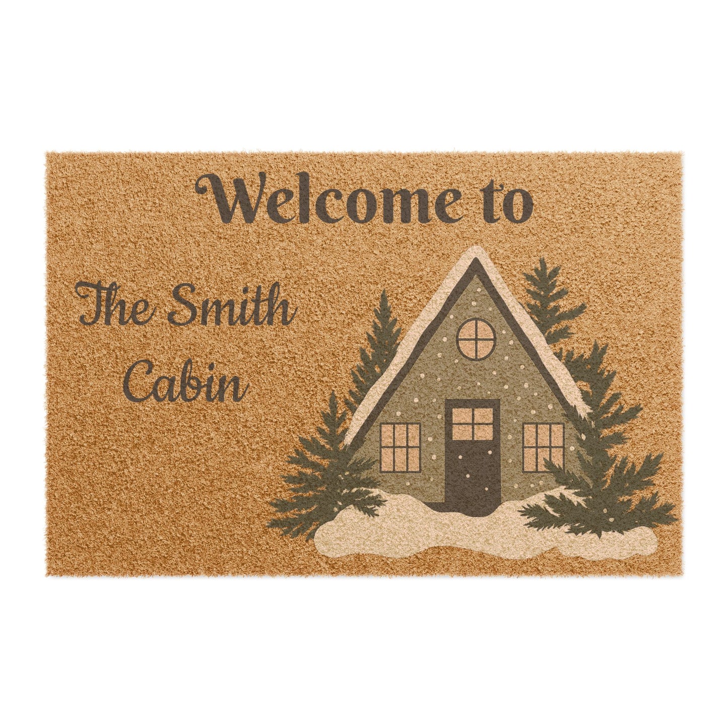 Welcome to The Smith Cabin Doormat | Cabin Welcome Mat, Rustic House Entry Rug - TRV