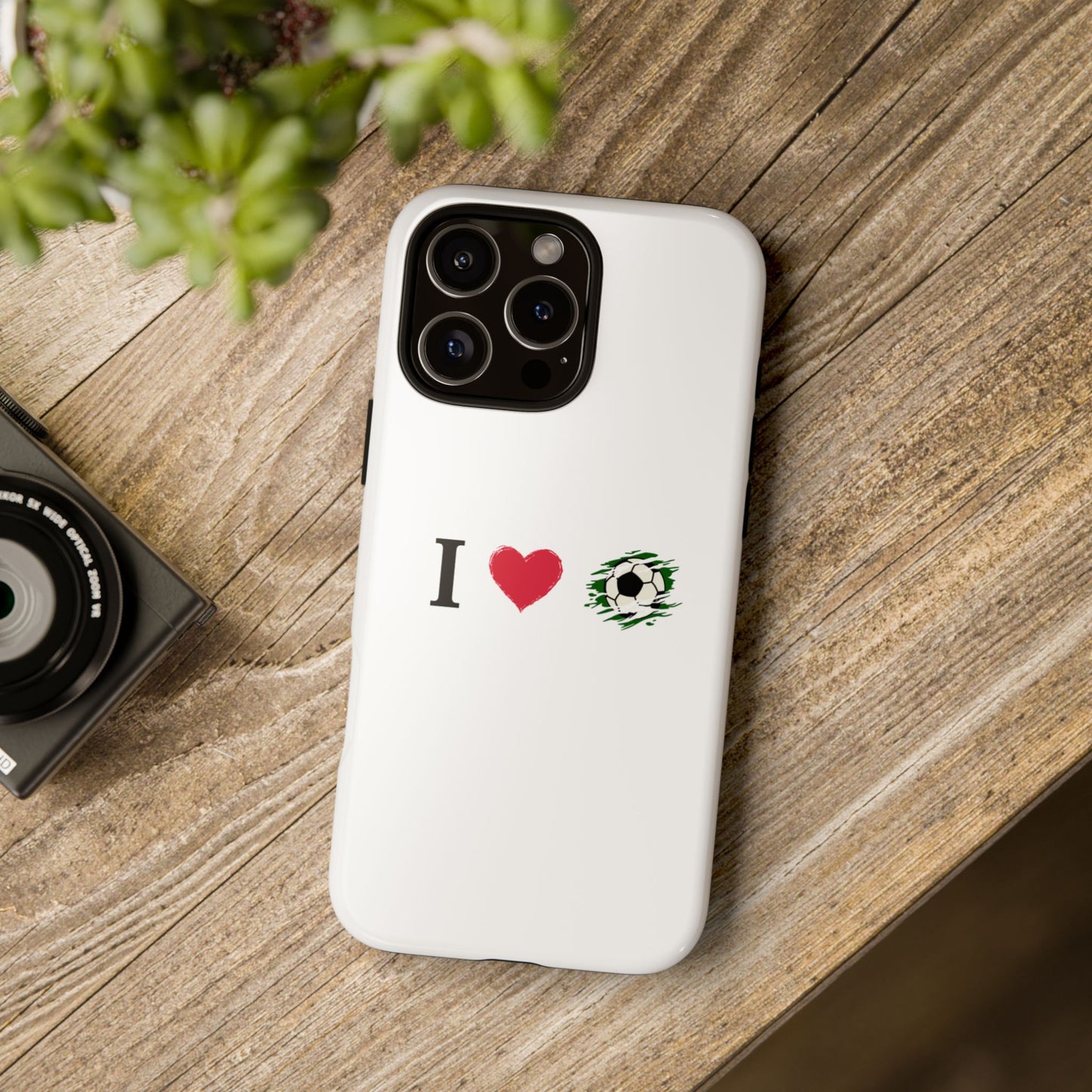 Soccer Phone Case, I Love Soccer, Tough Case Cover, Sporty Phone Accessories, Gift for Soccer Lovers, Unique Soccer Design - TRV