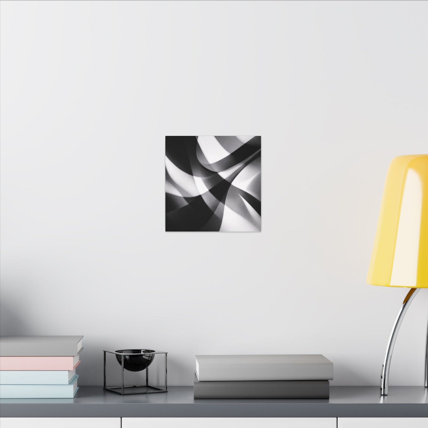 Abstract Black and White Swirl Matte Canvas