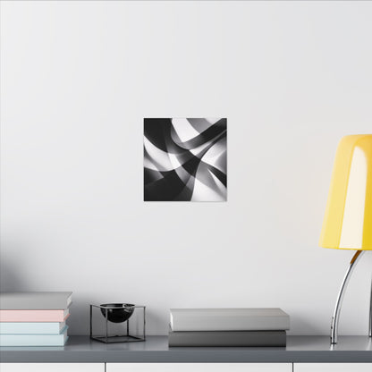 Abstract Black and White Swirl Matte Canvas