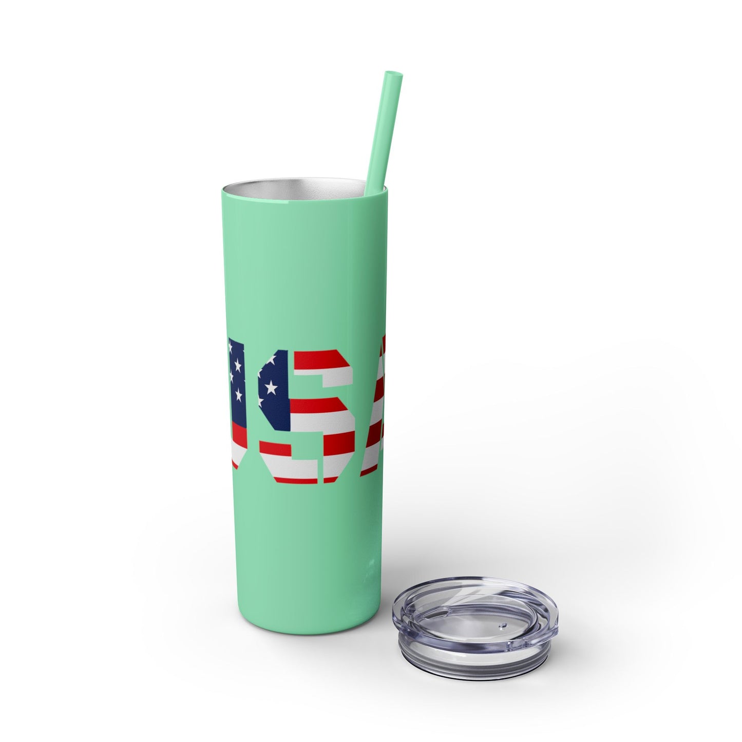 Skinny Tumbler — USA Flag 20oz Straw Tumbler (Patriotic Travel Cup)