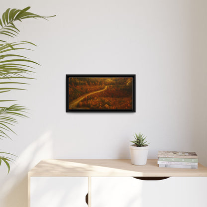 Autumn Landscape Framed Canvas Art, Cozy Home Decor, Warm Fall Vibes, Gift for Nature Lovers, Perfect for Thanksgiving - TRV