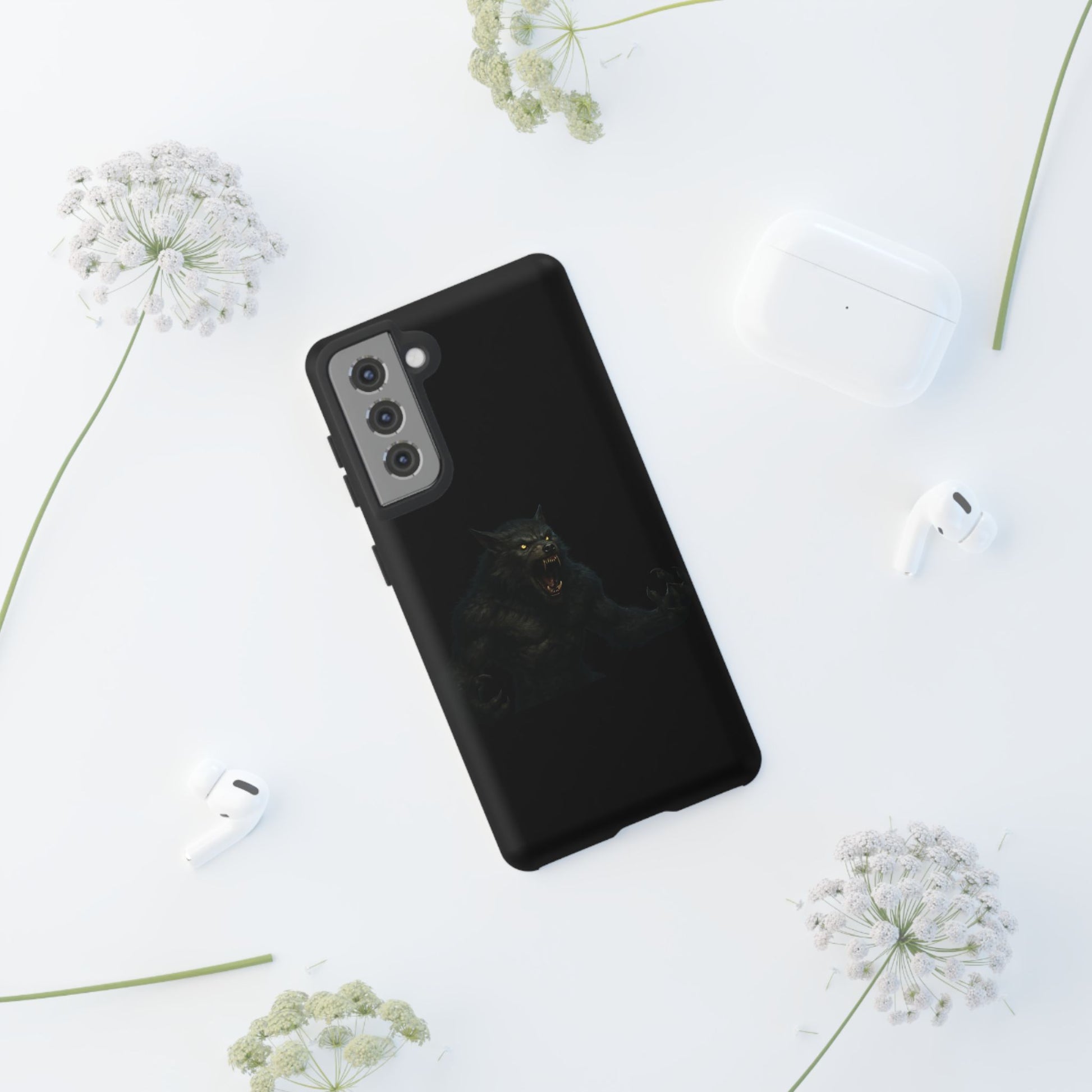 Werewolf Phone Case, Tough Cases, Black Panther Design, Gift for Animal Lovers, Phone Accessories, Fierce Phone Protection - TRV