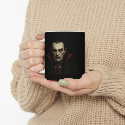 Gothic Dracula Vampire Ceramic Mug, Perfect for Halloween, Spooky Gifts, Coffee Lovers, Home Decor, 11oz & 15oz Sizes - TRV