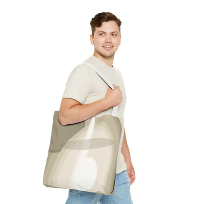 Neutral Abstract Light Beam Tote Bag | Minimalist Geometric Pattern