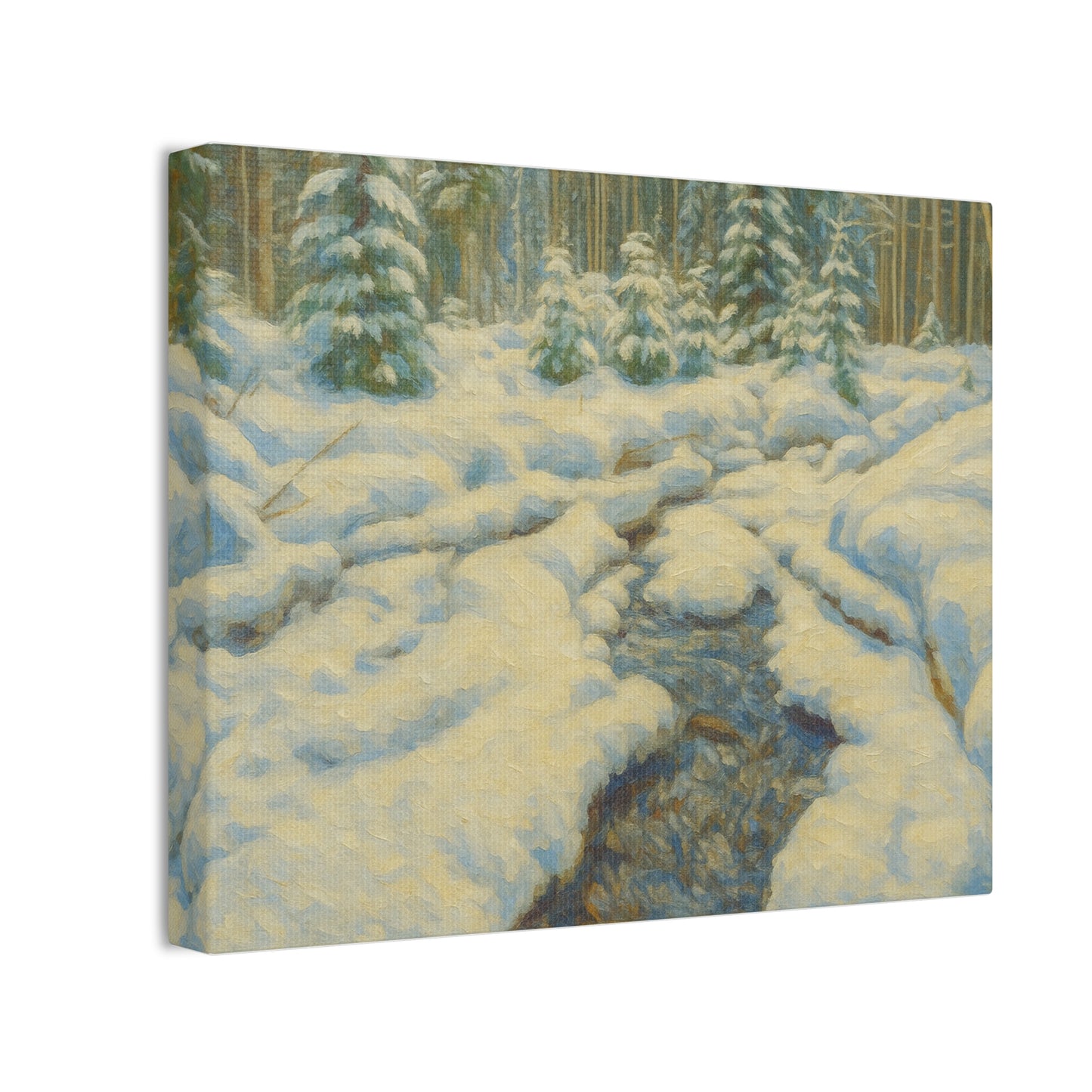 Winter Landscape Canvas Art, Nature Decor, Gallery Wall Art, Cozy Home Accent, Winter Wonderland Painting - TRV