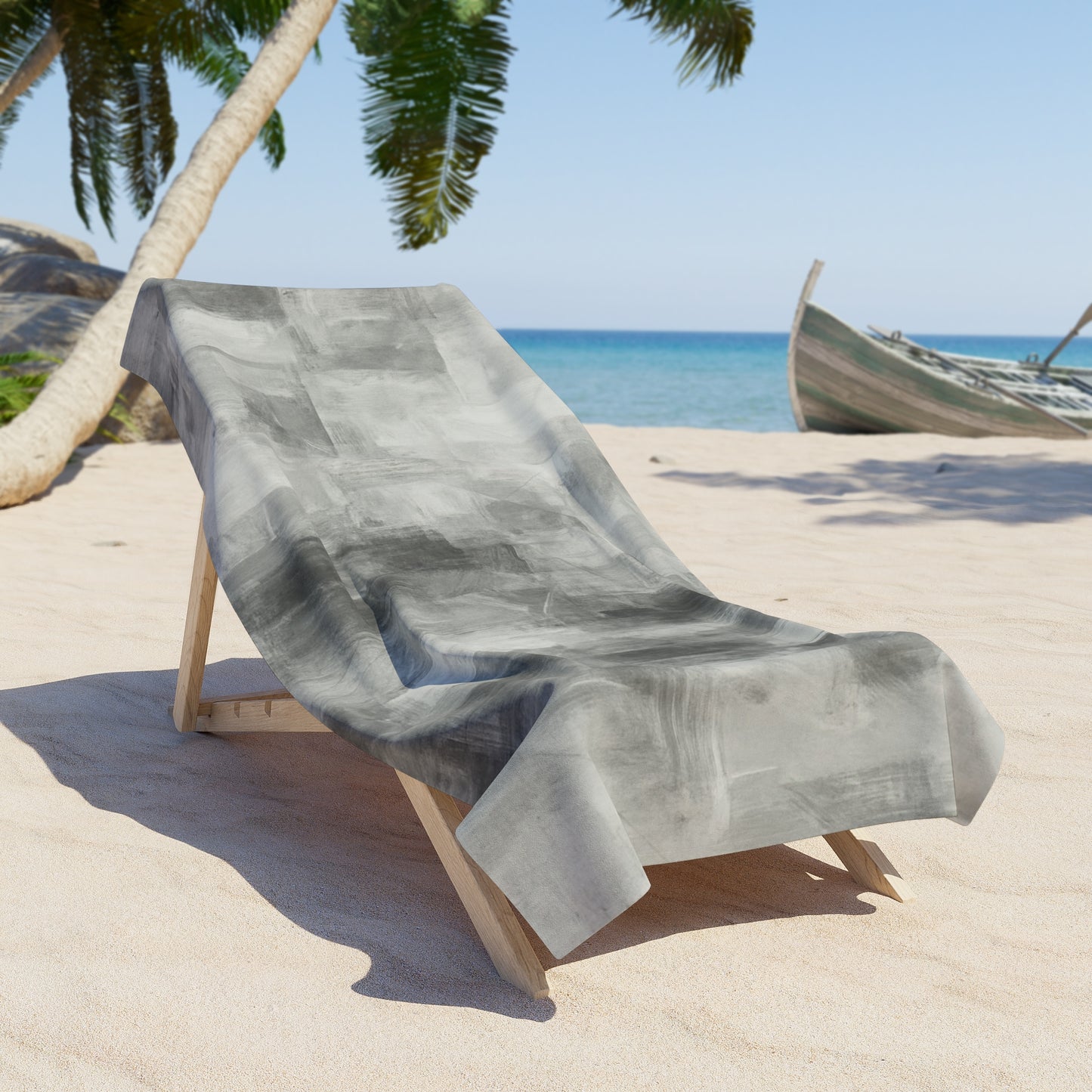 Stylish Grey Beach Towel, Soft Summer Blanket, Outdoor Pool Towel, Modern Beach Accessories, Perfect Gift for Beach Lovers