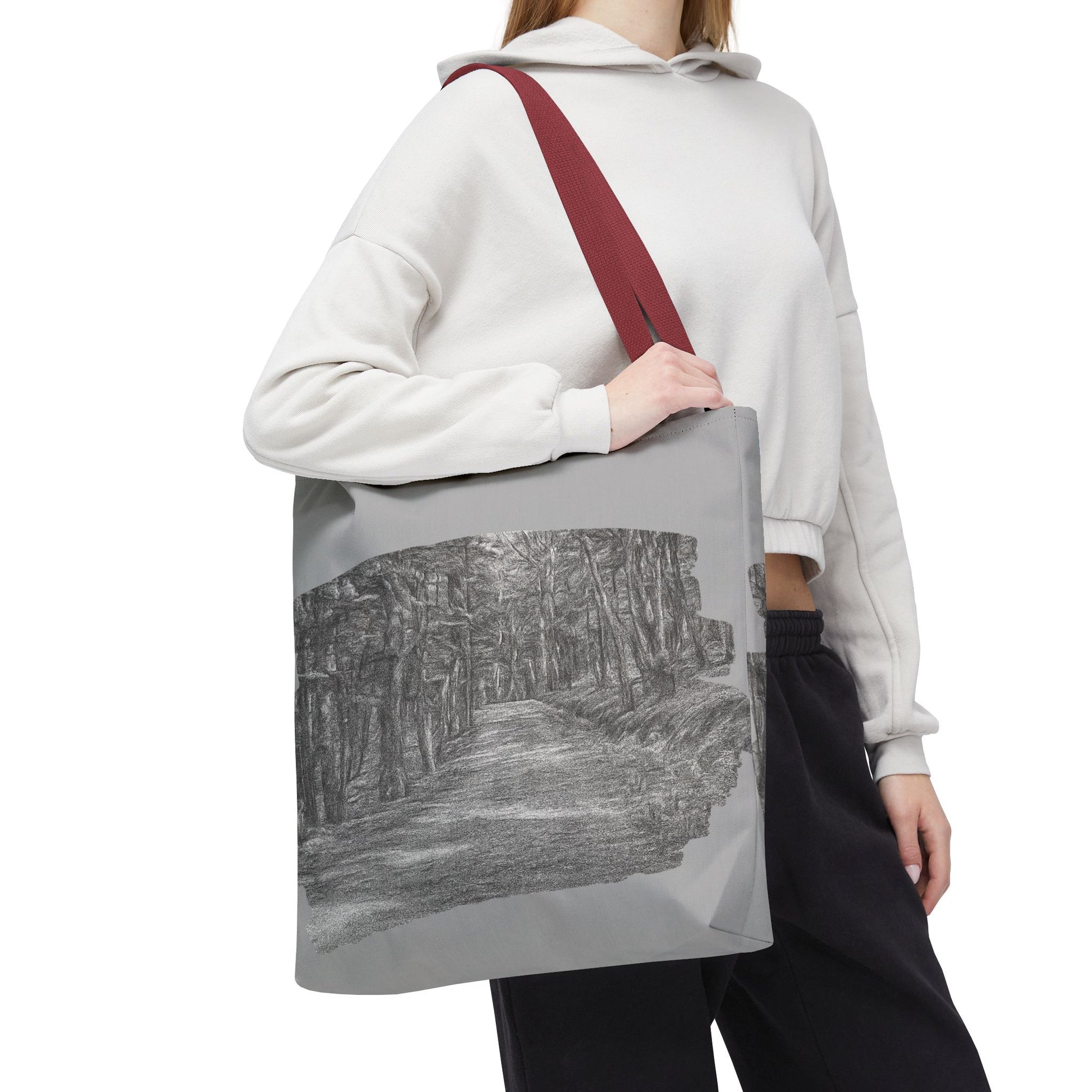 Scenic Path Tote Bag, Reversible Tote, Eco-Friendly Shopper, Outdoor Adventure Bag, Gift for Nature Lovers, Stylish Carryall - TRV