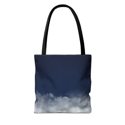 Night Sky Clouds Tote Bag | Starry Navy Ombre - TRV