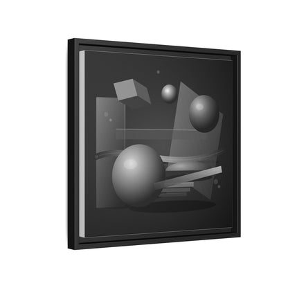 Monochrome Geometric Spheres Canvas Framed Wall Art | Matte Print
