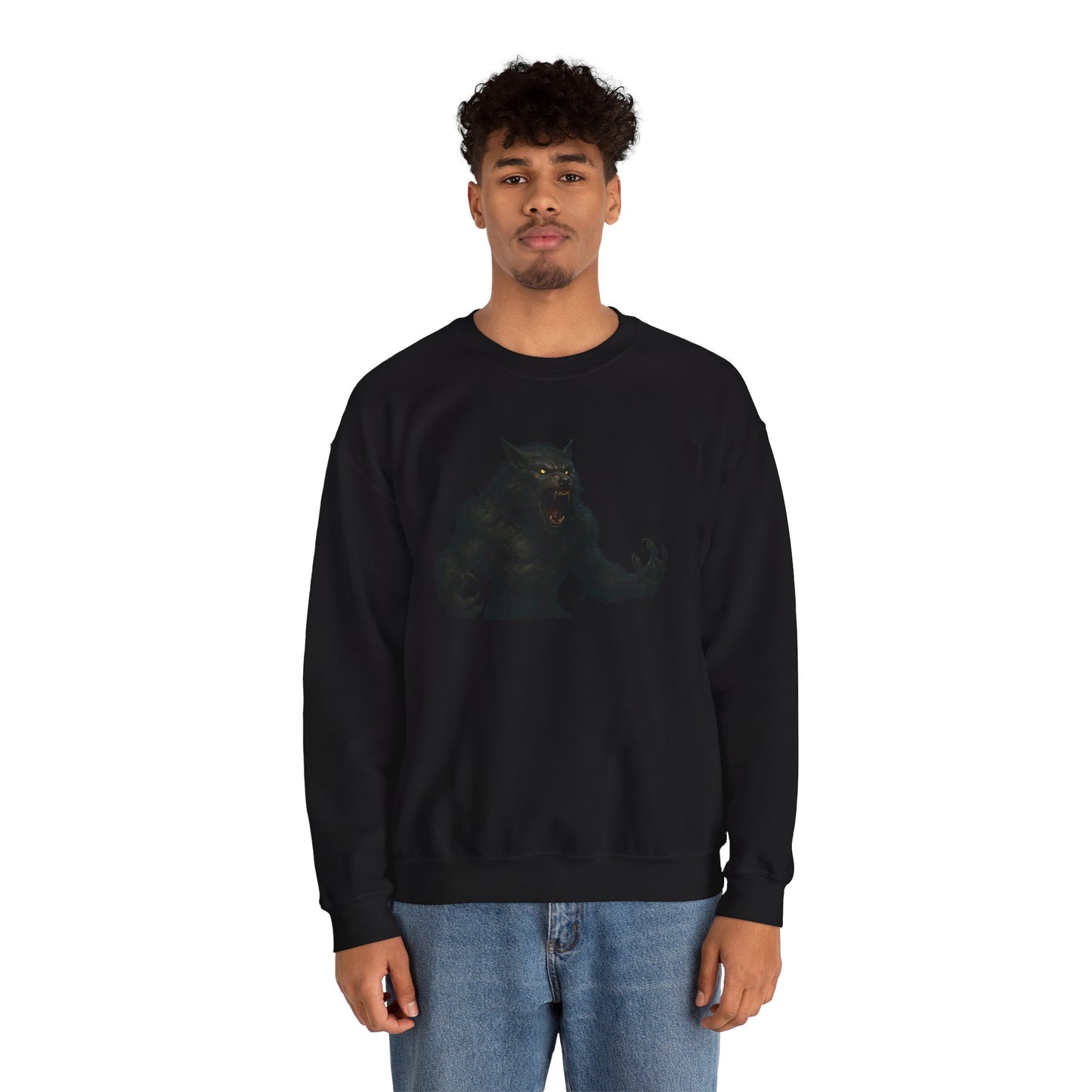 Fierce Werewolf Graphic Sweatshirt, Cozy Unisex Crewneck, Perfect for Casual Outfits, Halloween Apparel, Everyday Wear