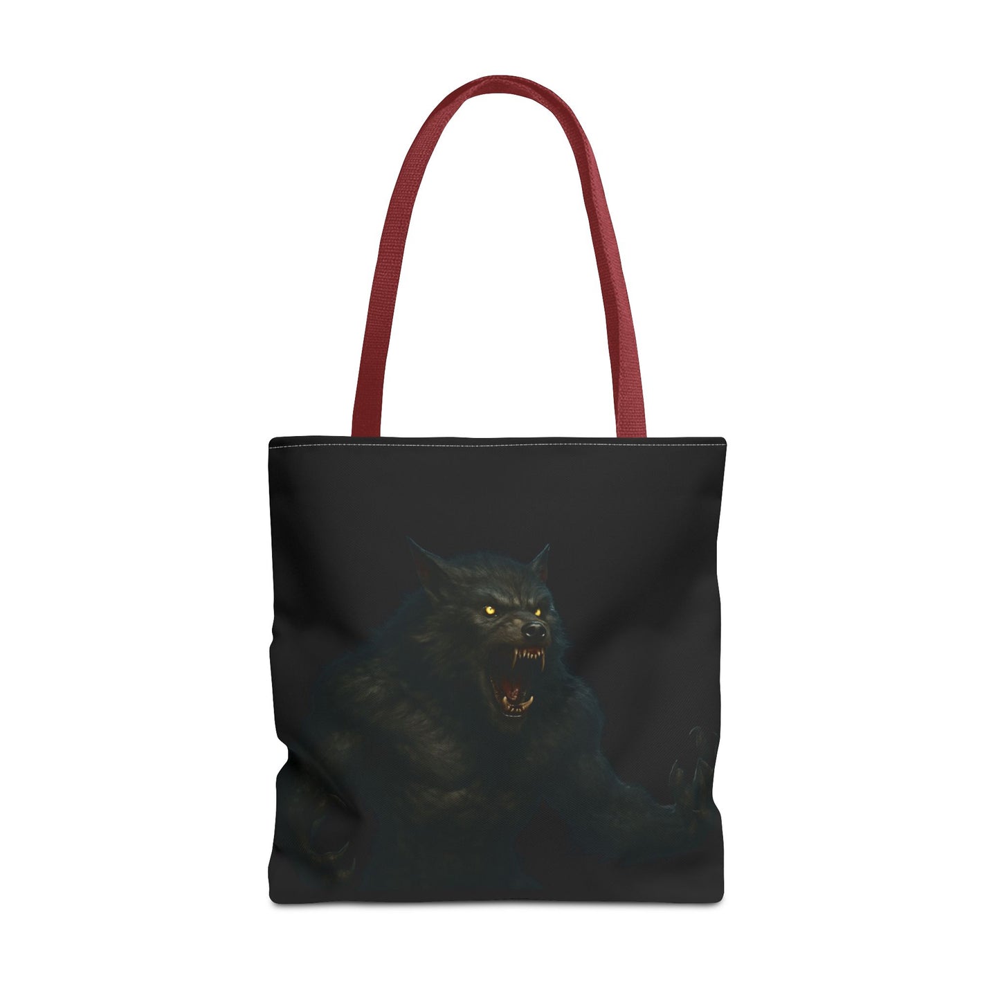 Fierce Werewolf Tote Bag, Halloween Accessories, Dark Art Tote, Animal Lover Gift, Geeky Shopping Bag - TRV