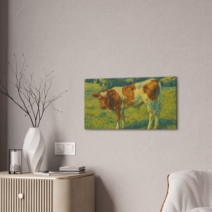 Cow Art Canvas Print, Rustic Farmhouse Decor, Animal Lover Gift, Country Wall Art, Thoughtful Homewarming - TRV