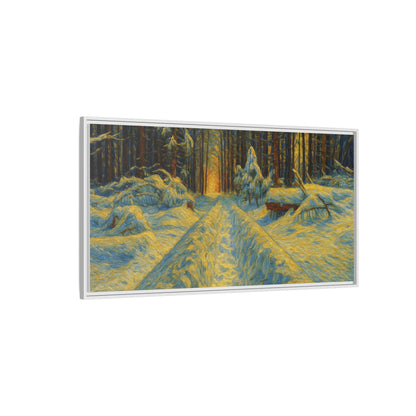 Canvas Art, Winter Landscape Wall Decor, Nature Lovers Gift, Seasonal Decor, Holiday Wall Art, Cozy Home Decoration, Framed Matte Canvas - TRV